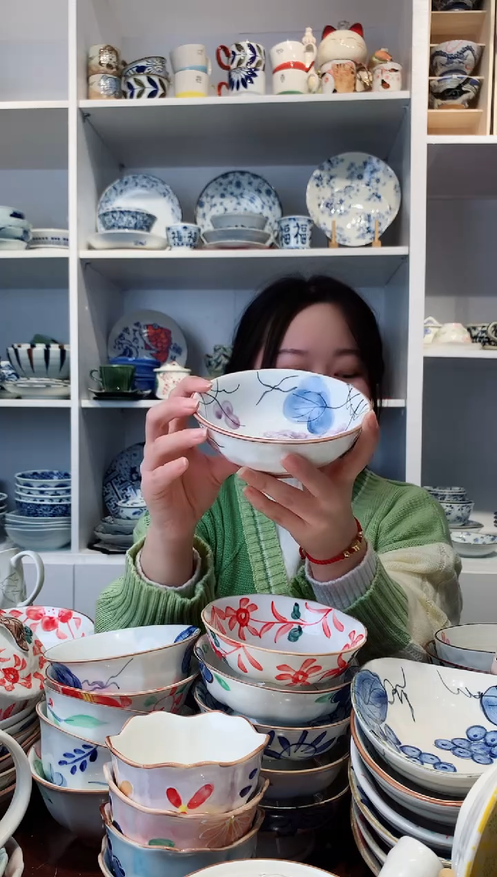 【闪购商品】钛合金日本进口蓝染葡萄小圆钵