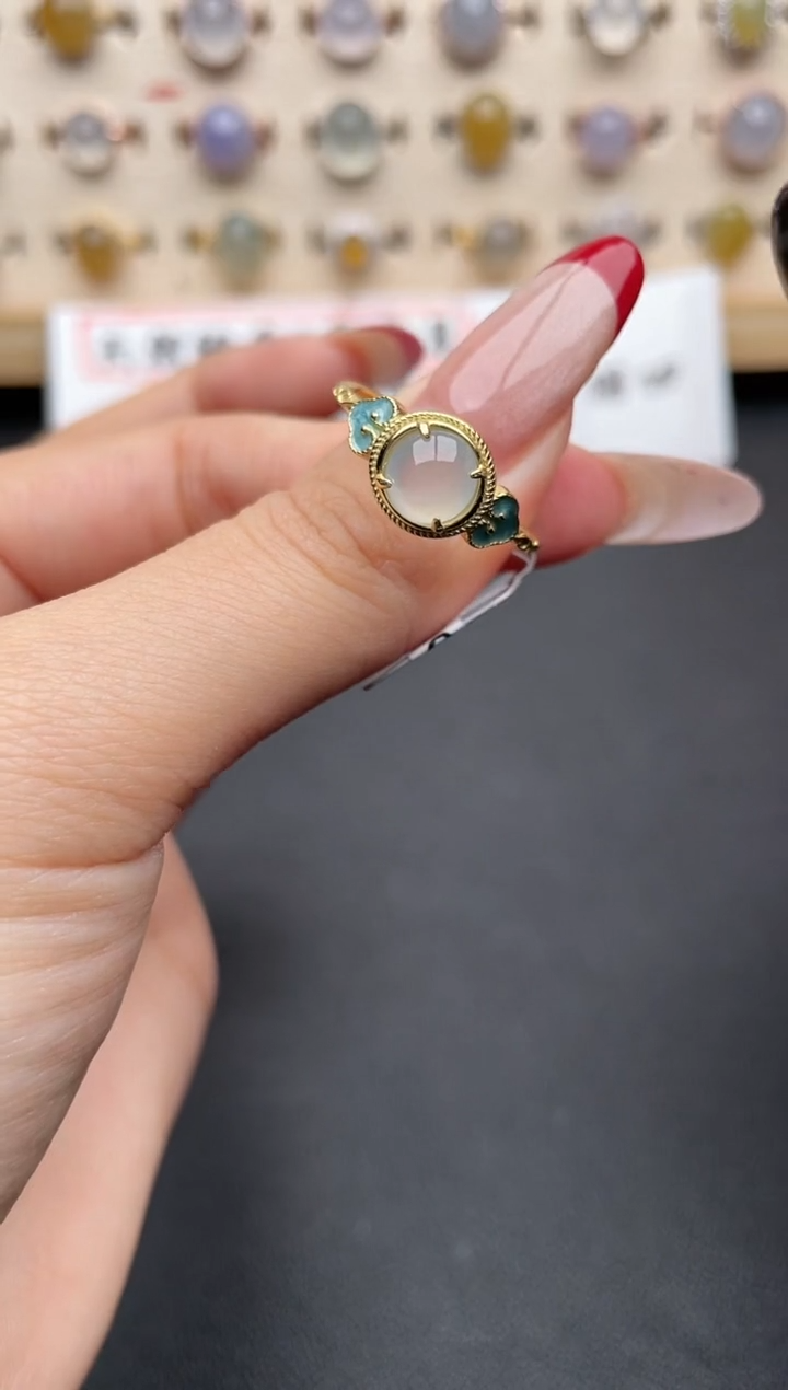 【闪购商品】翡翠戒指银S925镶嵌一物一证一礼盒