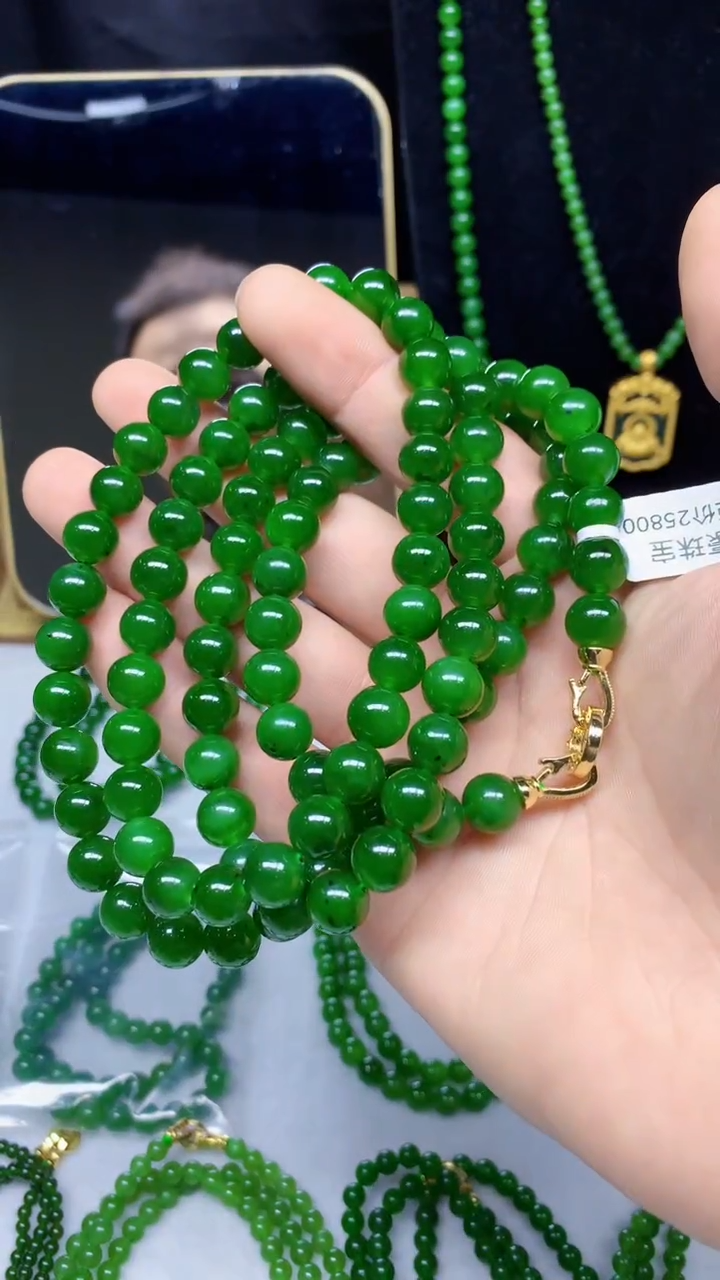 【闪购商品】和田玉（碧玉）颈饰未镶嵌卡10  108颗