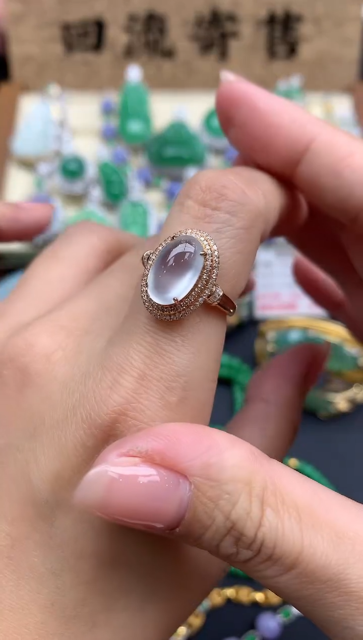【闪购商品】翡翠戒指18K金镶嵌611-中国好珍宝