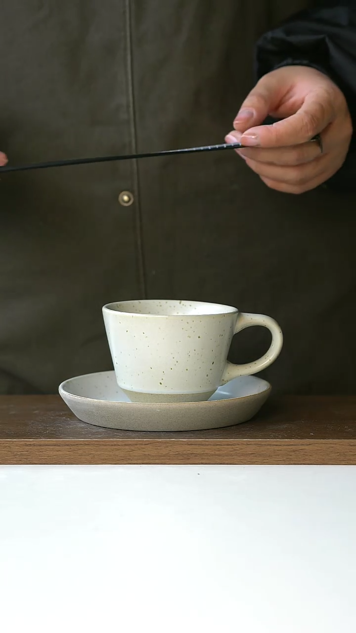 【闪购商品】陶瓷出澳洲RG沙釉白咖啡杯碟@4-2@