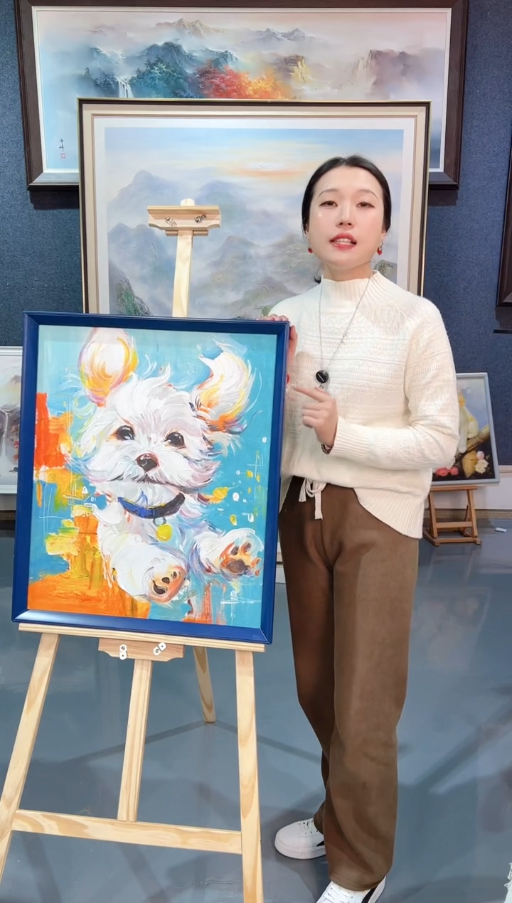 【闪购商品】油画5号 50*60 狗狗-手绘油画