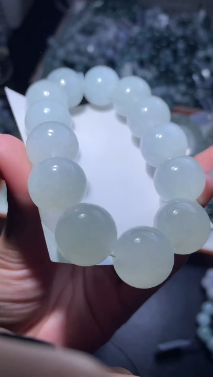 【闪购商品】定制翡翠未镶嵌天然缅甸A货翡翠手串67