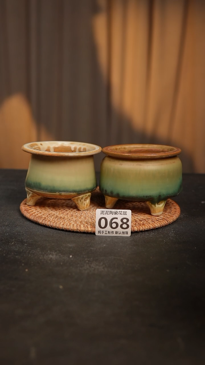 【闪购商品】瓷片068泥泥手工花盆口7-8