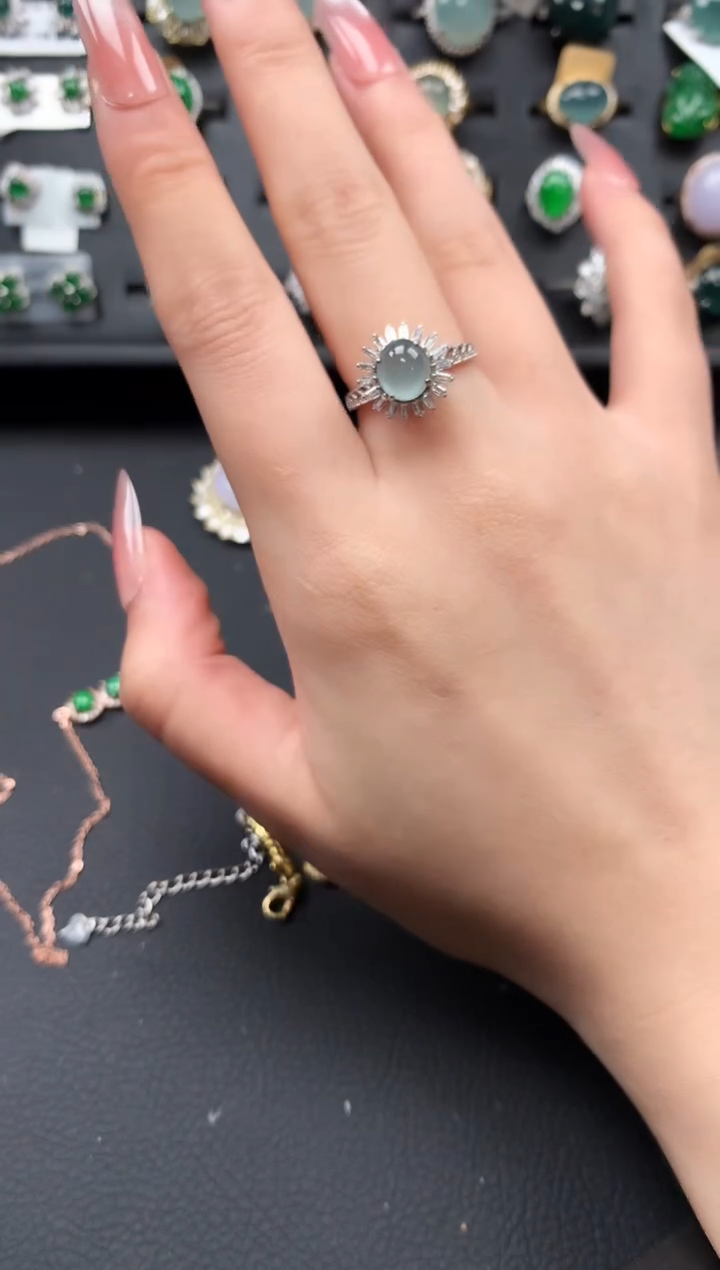 【闪购商品】翡翠戒指银S925镶嵌321312