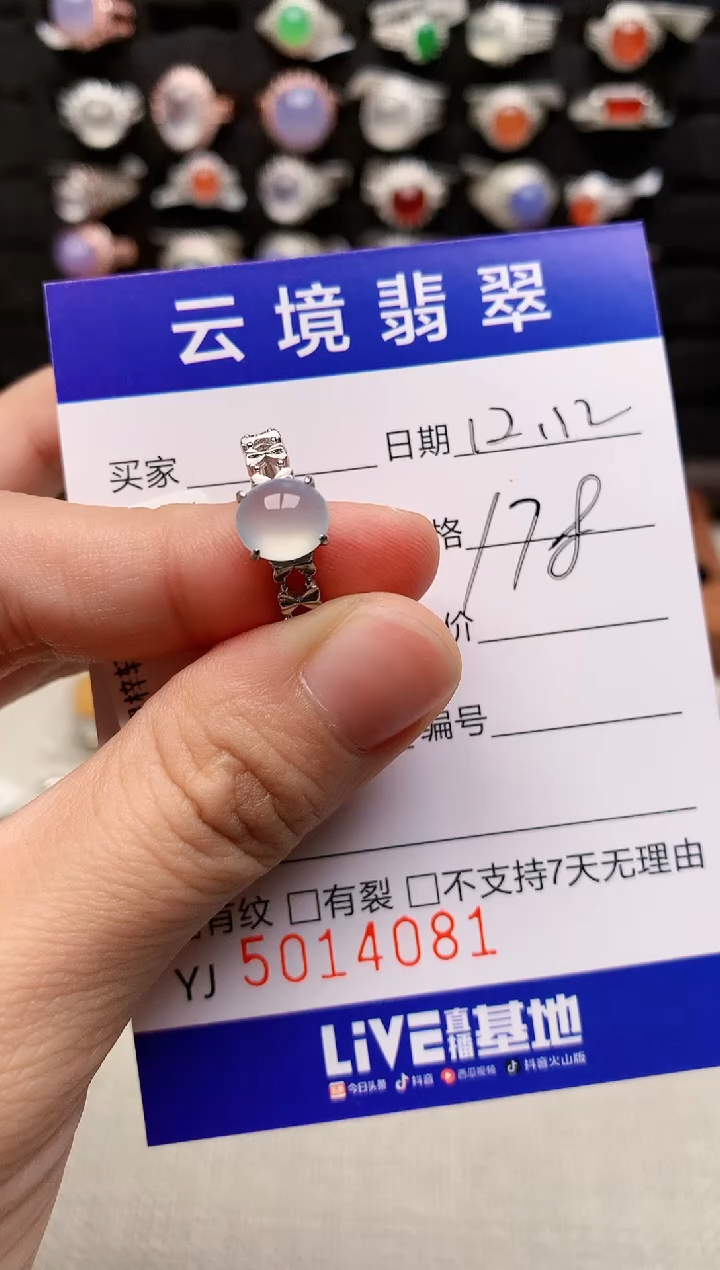 银S925镶嵌戒指翡翠4081