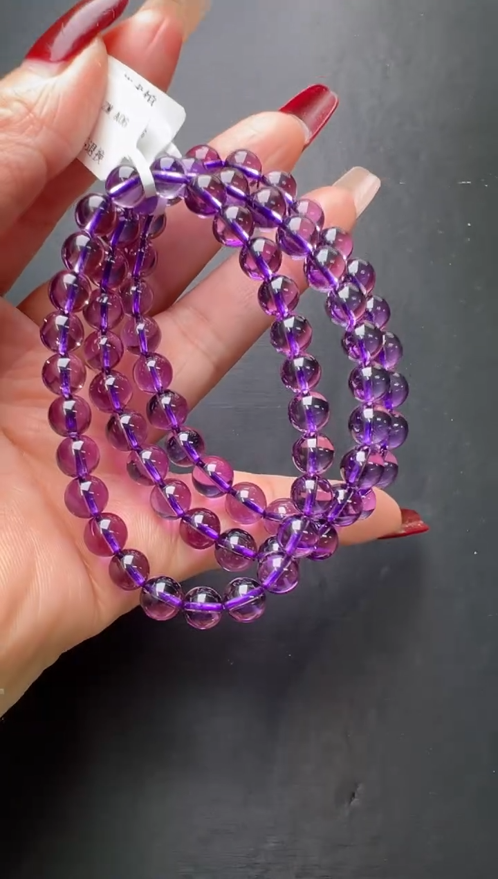 【闪购商品】水晶手串未镶嵌紫水晶手串7m+多样性发一M11643