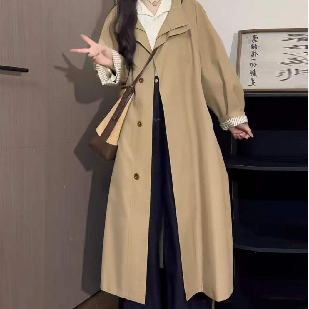 爆款韩版羽绒风衣外套女2025秋冬季新款巨好看长款外套