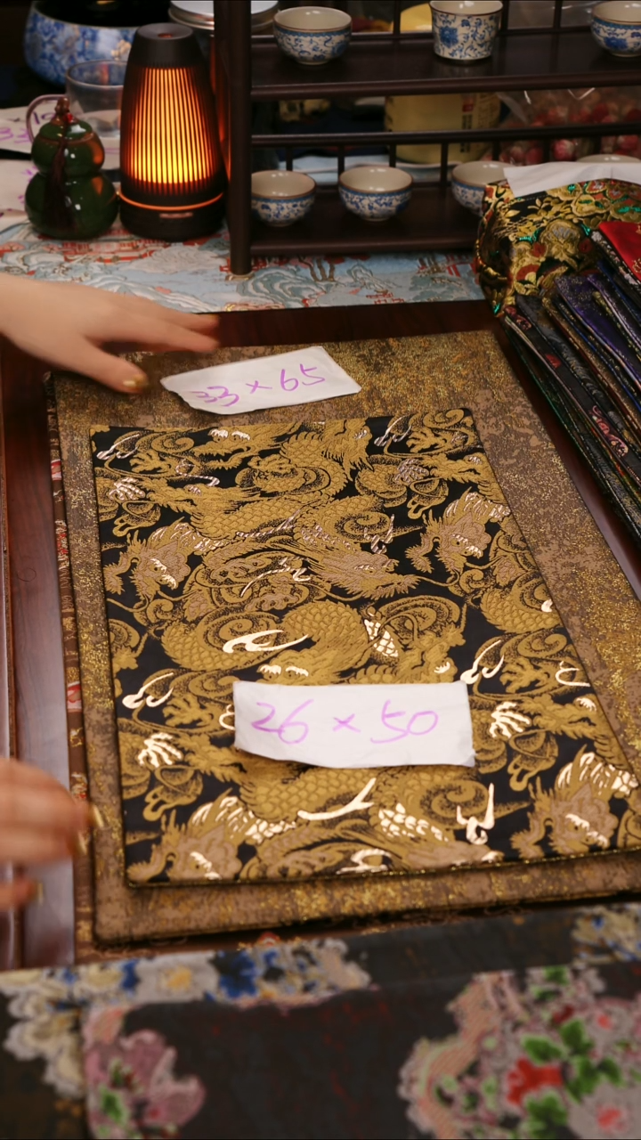 【金龙双面】中国风干泡织锦茶席33*65