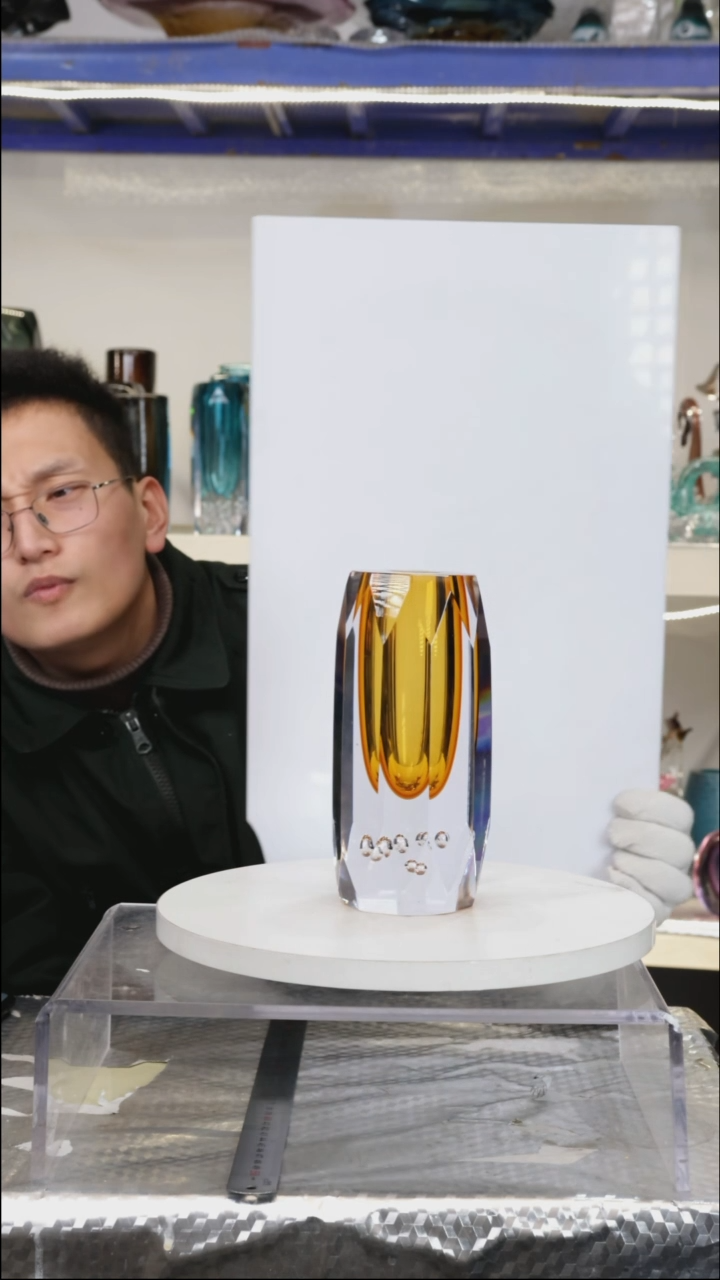 【闪购商品】琉璃【幻彩】高21精品琉璃正常手工痕迹