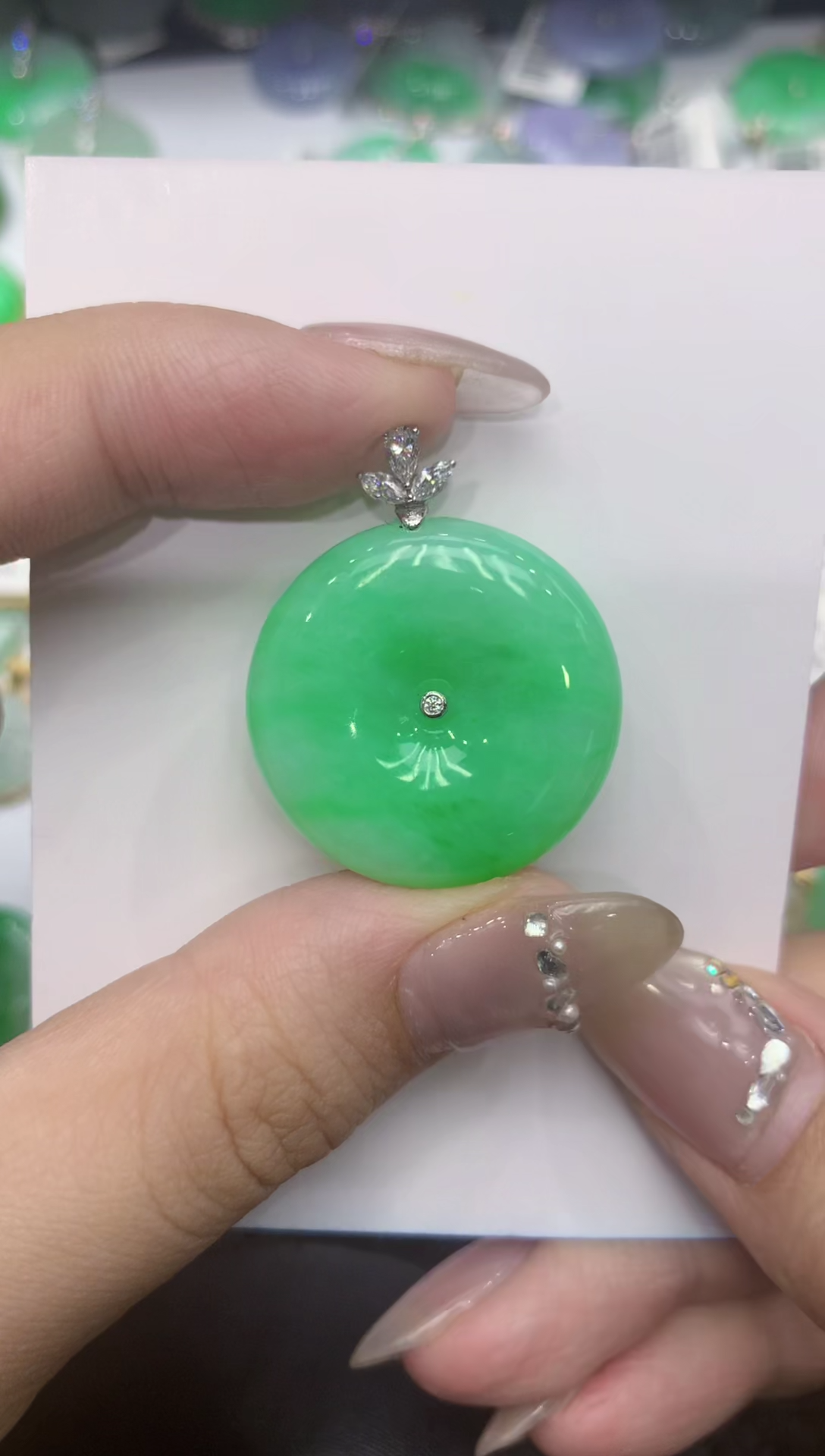 【闪购商品】翡翠颈饰18K金镶嵌222222222