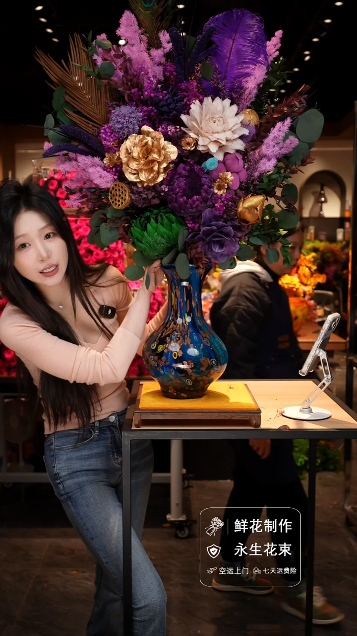 手工艺品琉璃手工花器花束空运包邮送货上门-以图片为准    