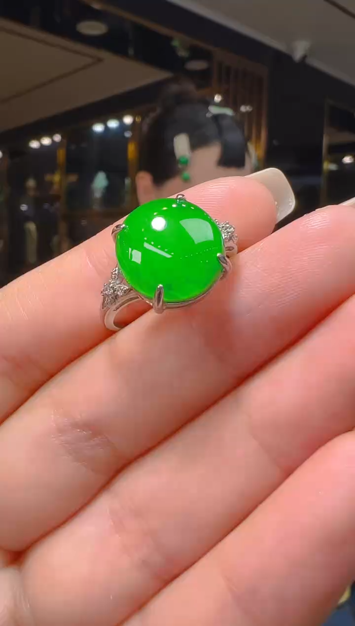银S925镶嵌戒指翡翠023（多样性发其一）