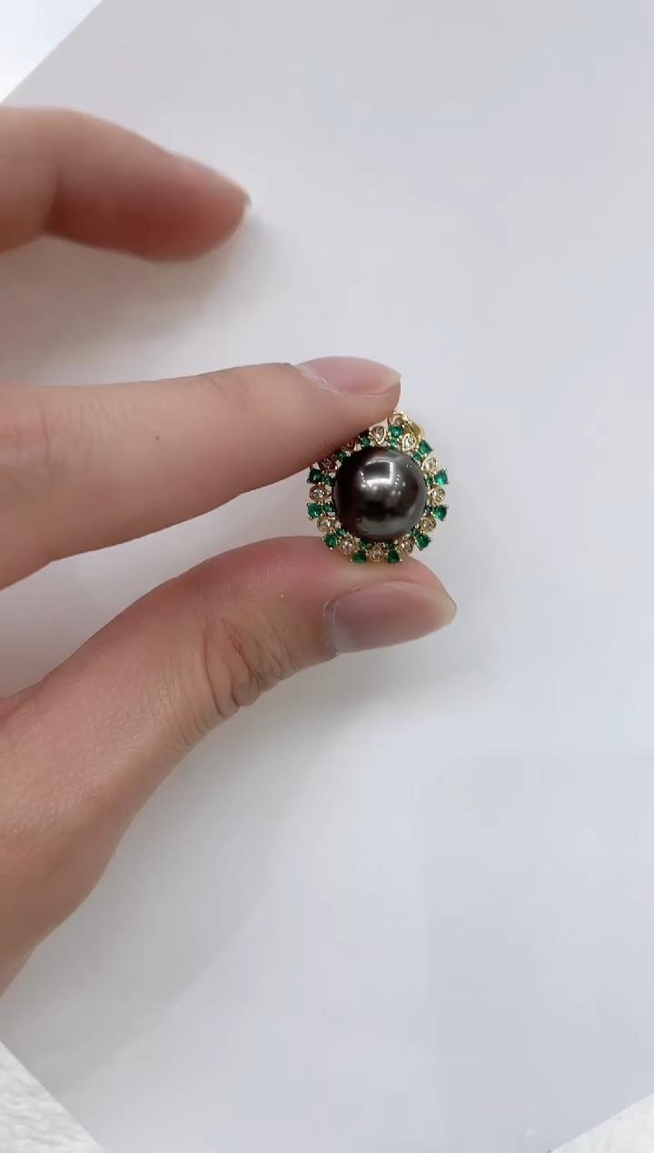 【闪购商品】海水珍珠吊坠(不含链)银S925镶嵌海水珍珠吊坠