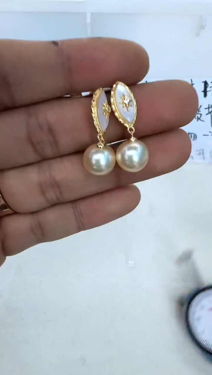 【闪购商品】海水珍珠耳饰银S925镶嵌耳钉