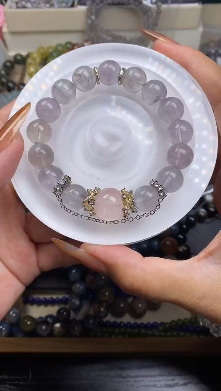 未镶嵌手串水晶萤石diy