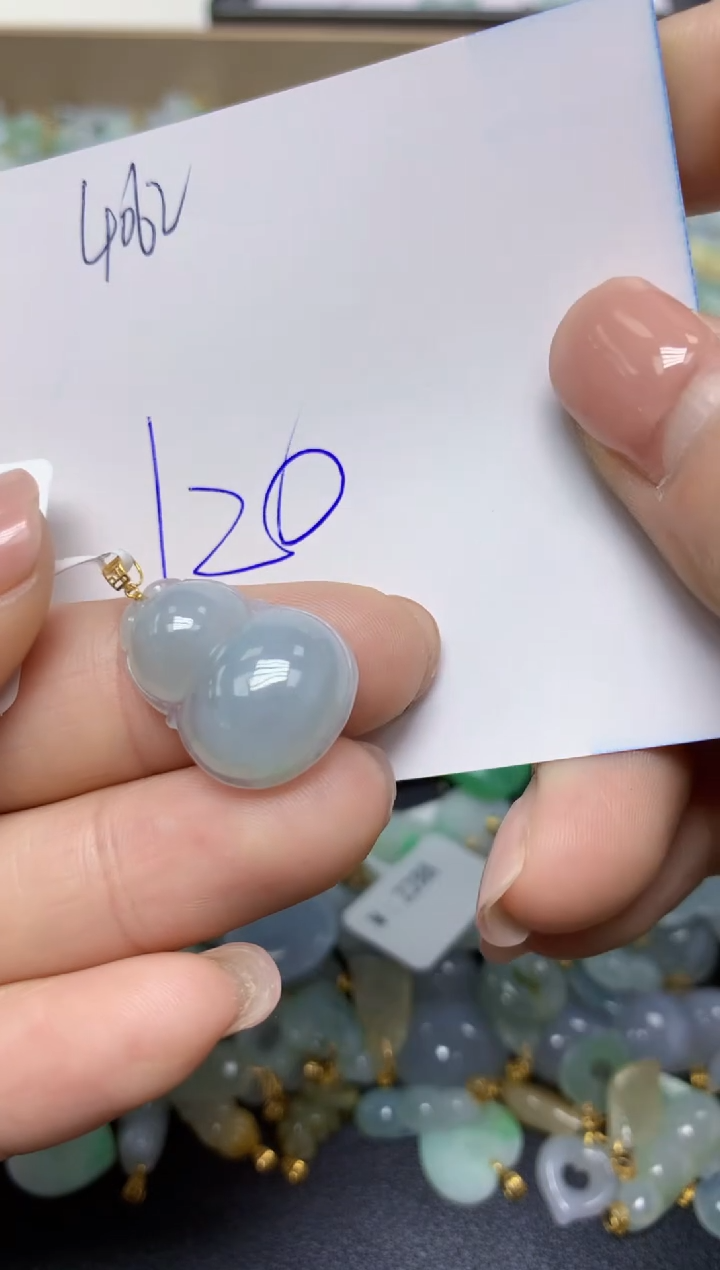 【闪购商品】翡翠挂件18K金镶嵌 天然翡翠A货