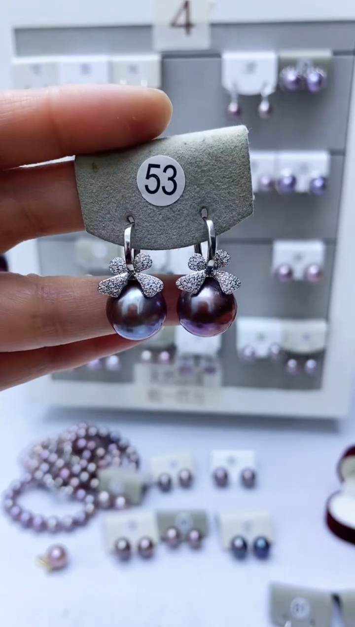 【闪购商品】淡水珍珠耳饰银S925镶嵌53