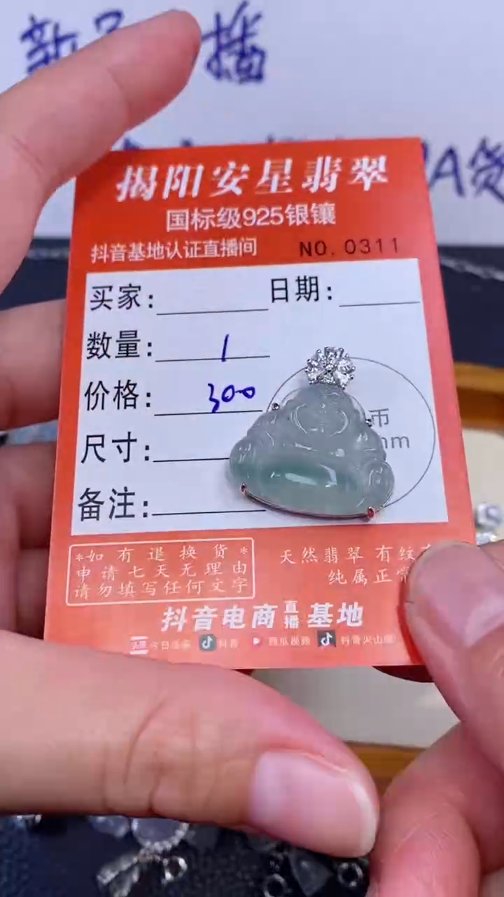 颈饰银S925镶嵌翡翠快****乐多样性发其中一件