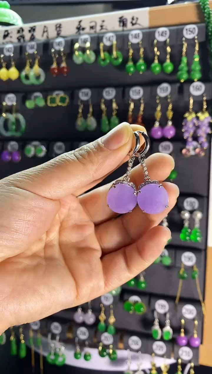 【闪购商品】翡翠耳饰银S925镶嵌388...