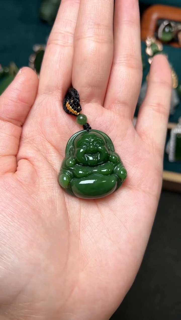 【闪购商品】和田玉（碧玉）颈饰未镶嵌碧玉31×31×10左右