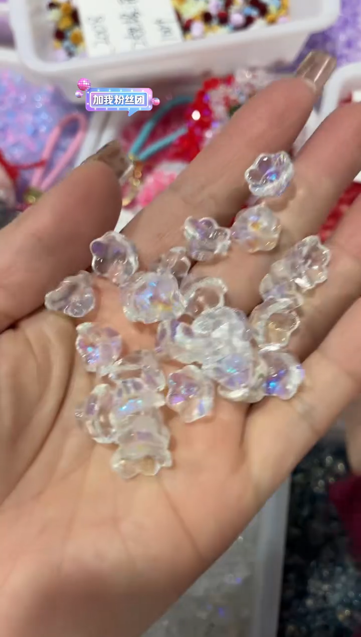 玻璃22014铃兰花100颗装极光彩