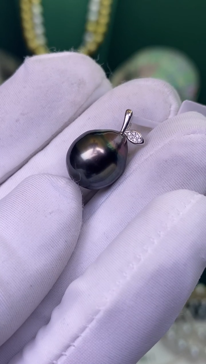 海水珍珠银S925镶嵌颈饰1