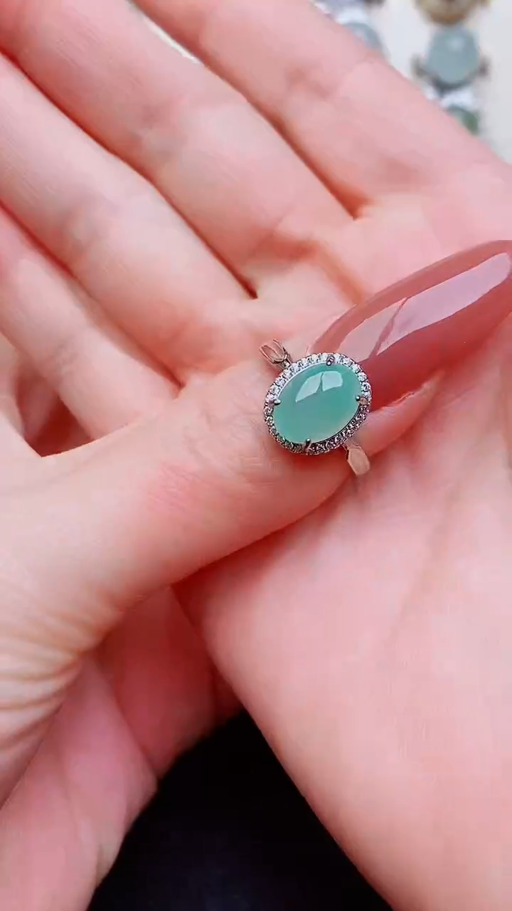 银S925镶嵌戒指翡翠前**锦...