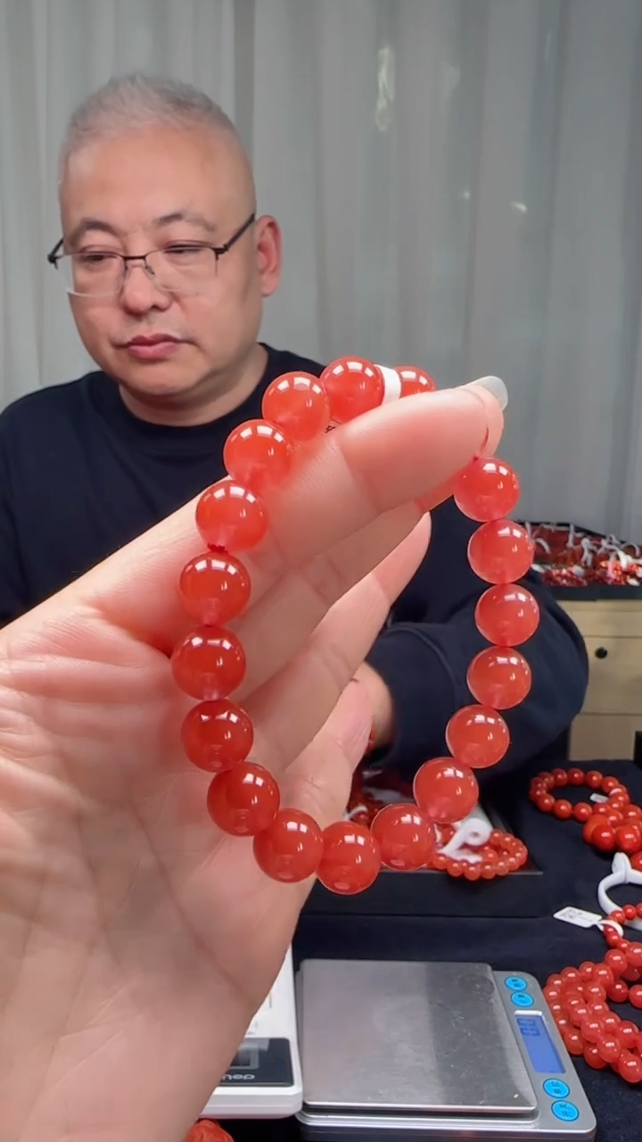 未镶嵌多样性发一件南红玛瑙10mm保山冰红圆珠单圈