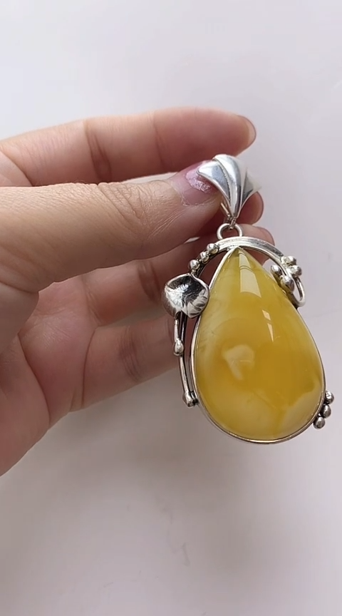 【闪购商品】琥珀裸石银S925镶嵌蜜蜡都知道