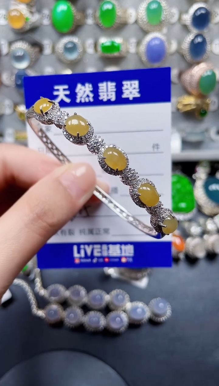 银S925镶嵌手镯翡翠205