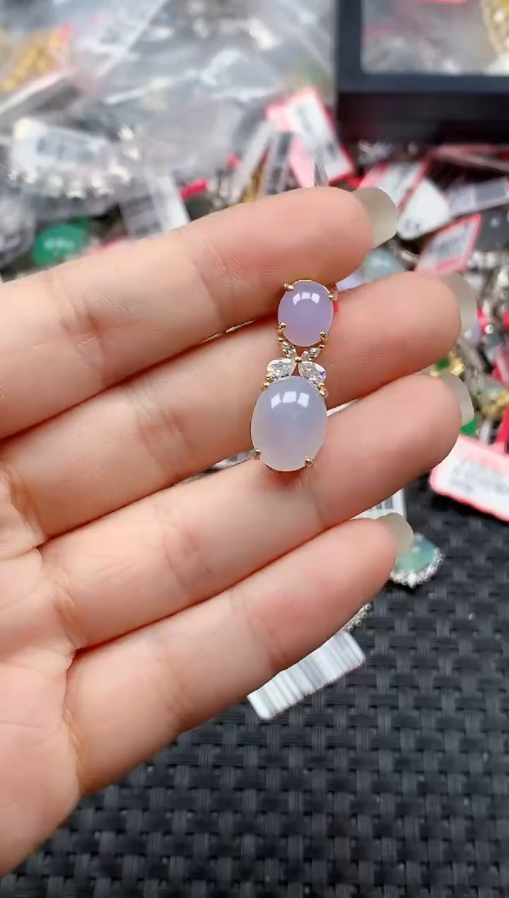 银S925镶嵌戒指翡翠天然A货缅甸翡翠