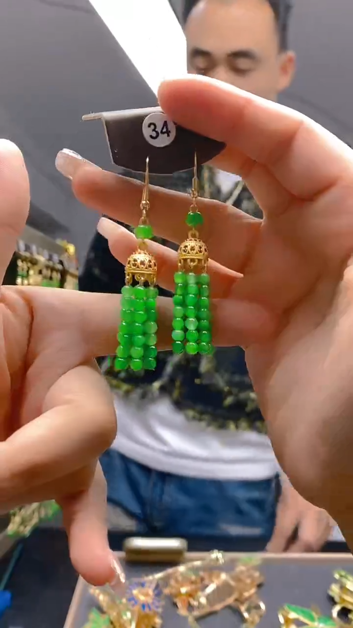 【闪购商品】翡翠耳饰合金243翡翠耳钩