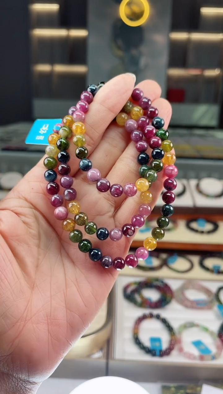 【闪购商品】碧玺三圈手串未镶嵌（多样性发一条）Q