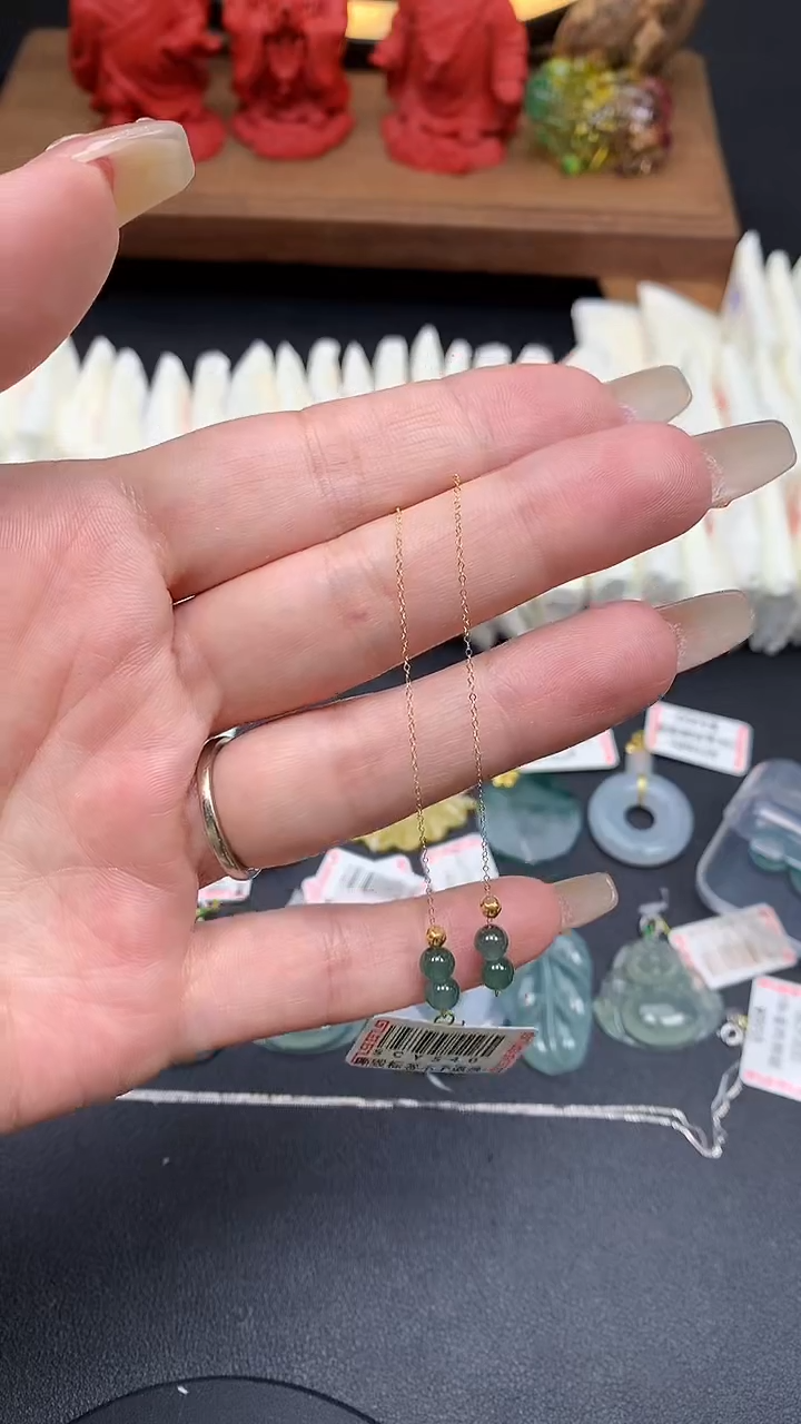 【闪购商品】翡翠耳饰18K金镶嵌MS150102