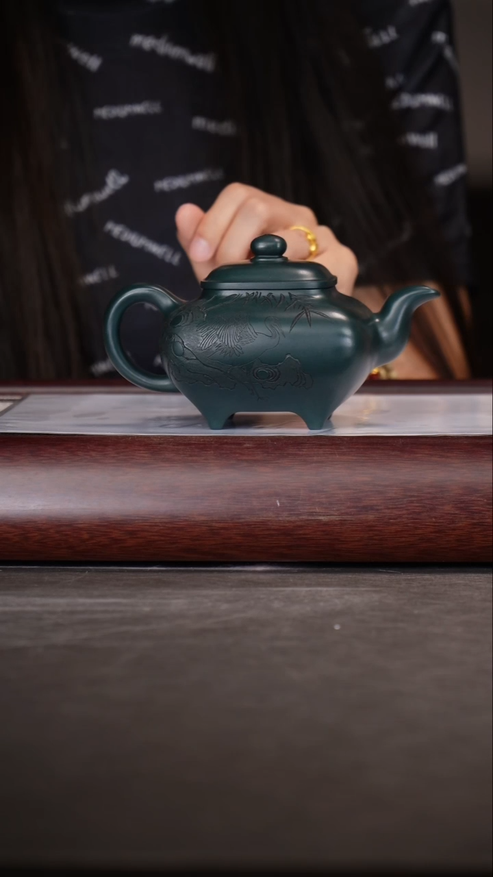 茶壶紫砂唐凤芝/绿泥/传炉壶/300c