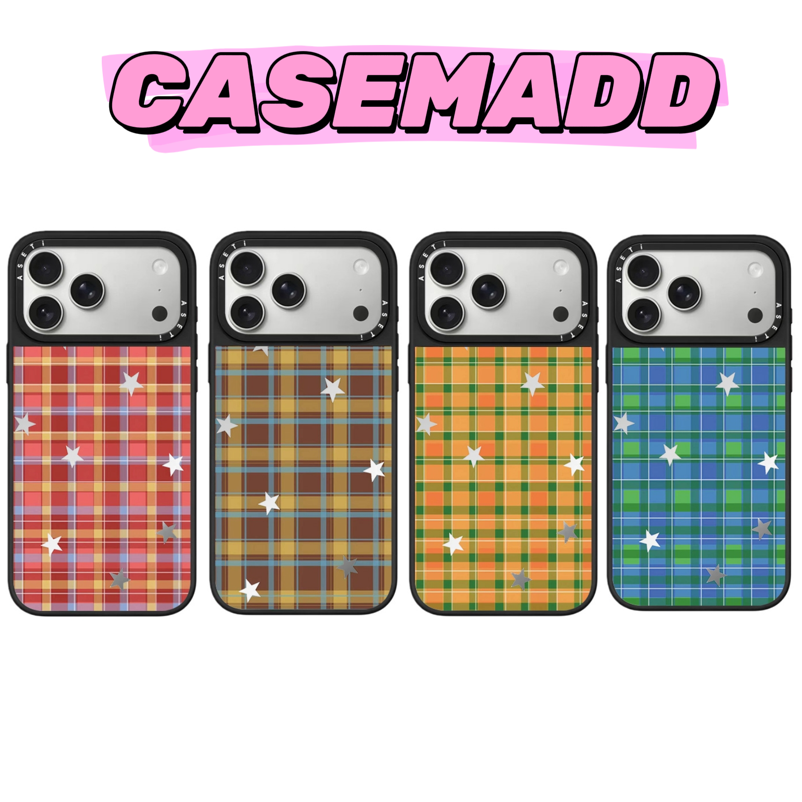 镜面新款秋冬复古格纹爱心系列适用于苹果全系列磨砂感防摔手机壳