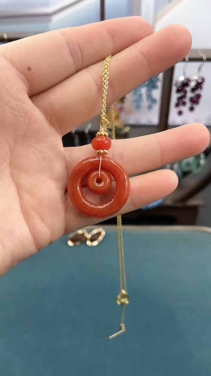 颈饰未镶嵌翡翠子母扣吊坠