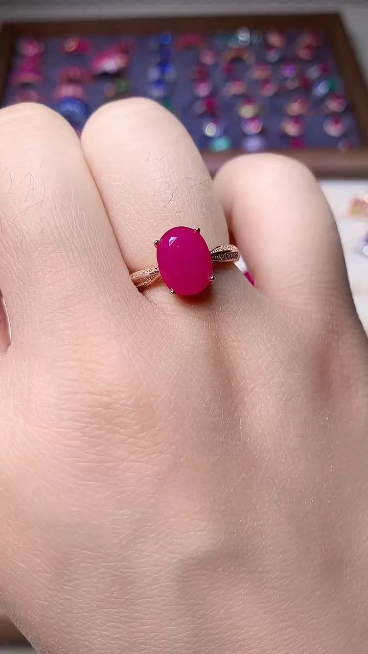 【闪购商品】红宝石戒指银S925镶嵌000