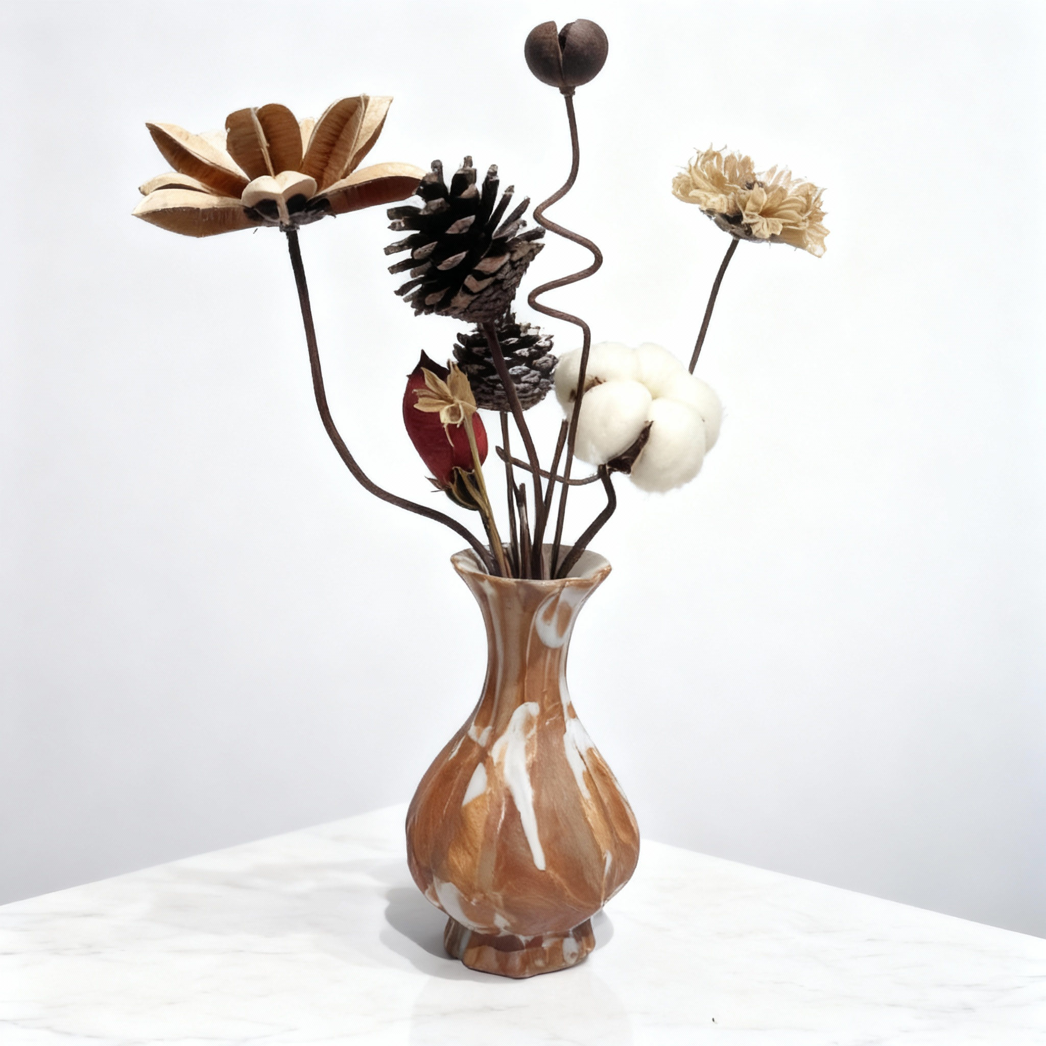 中式复古禅意小花瓶干花插花花器客厅桌面装饰品