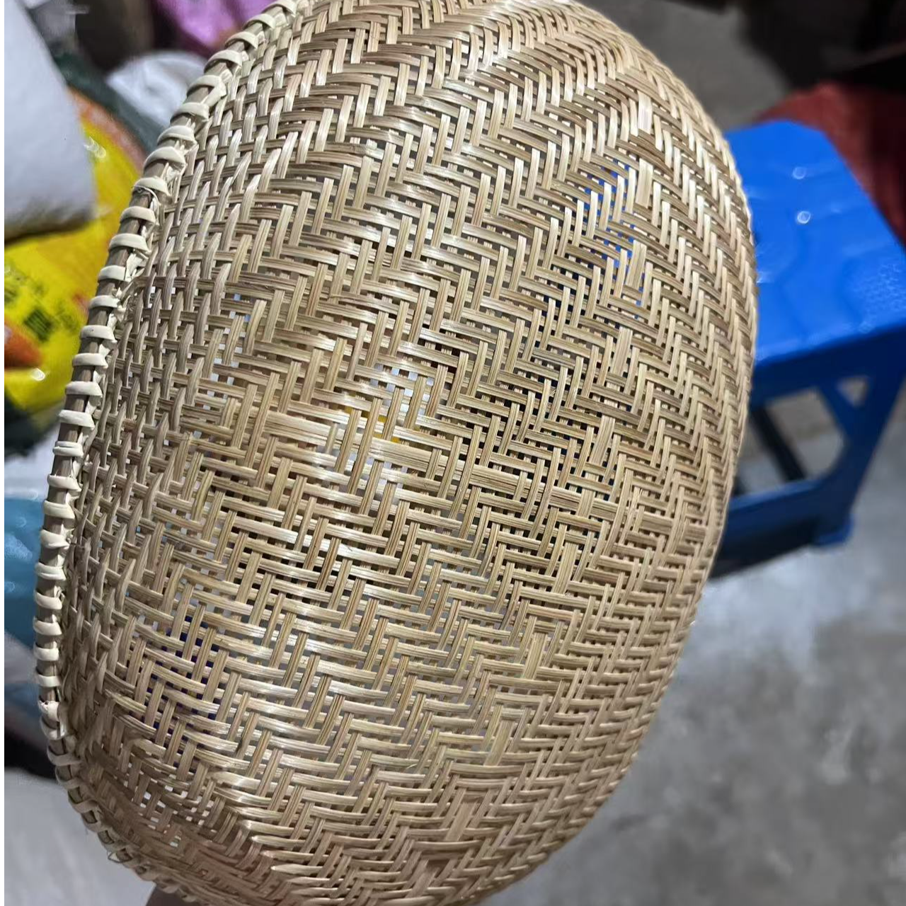 竹编精编大号椭圆镂空黄金筐家用创意