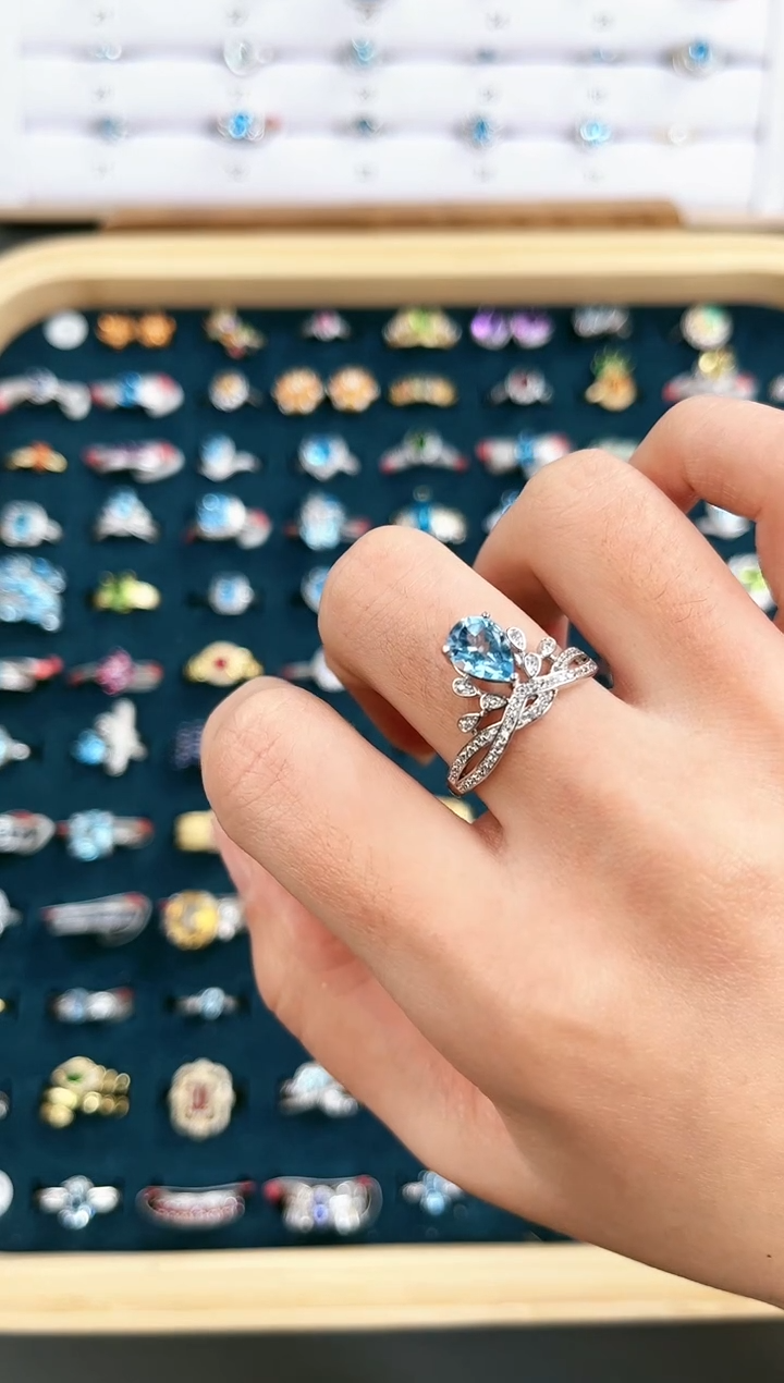 【闪购商品】托帕石戒指银S925镶嵌T-020