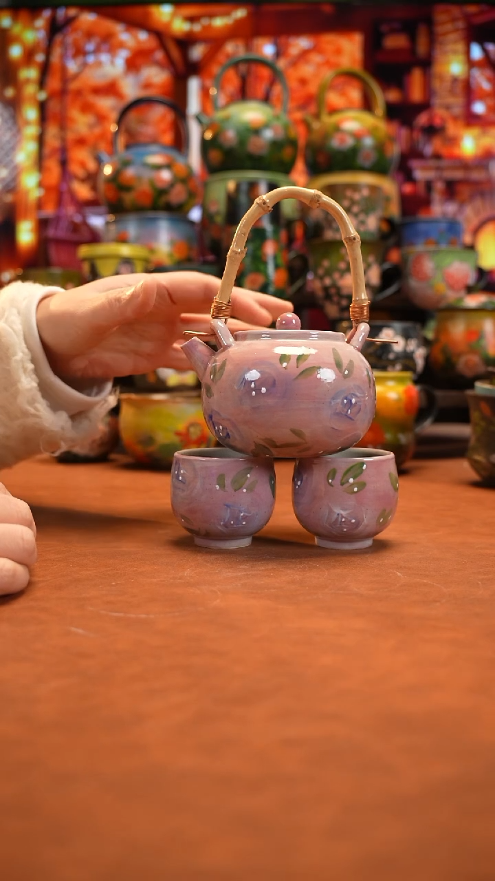 油画   釉下彩   杯子3件套