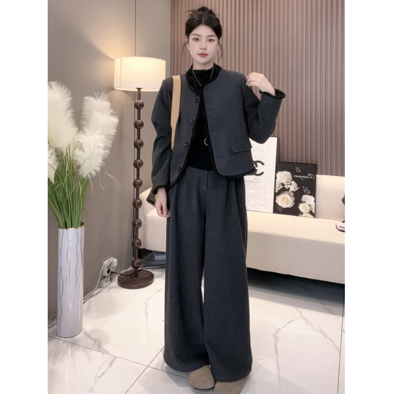 020款 2025秋冬羊毛小香风三件套高级感时尚气质百搭显瘦套装
