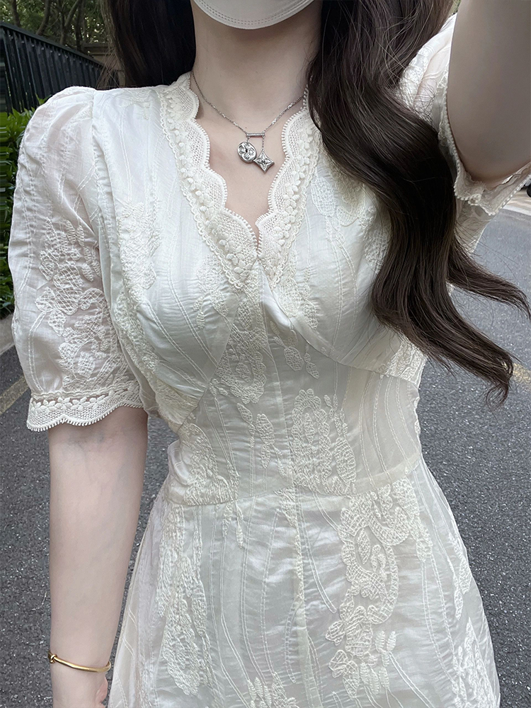 （01-60）蕾丝裙子新款显瘦时尚气质温柔风连衣裙