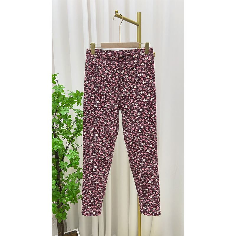 加绒新款女士德绒碎花中老年舒暖绒保暖裤加绒内穿高腰