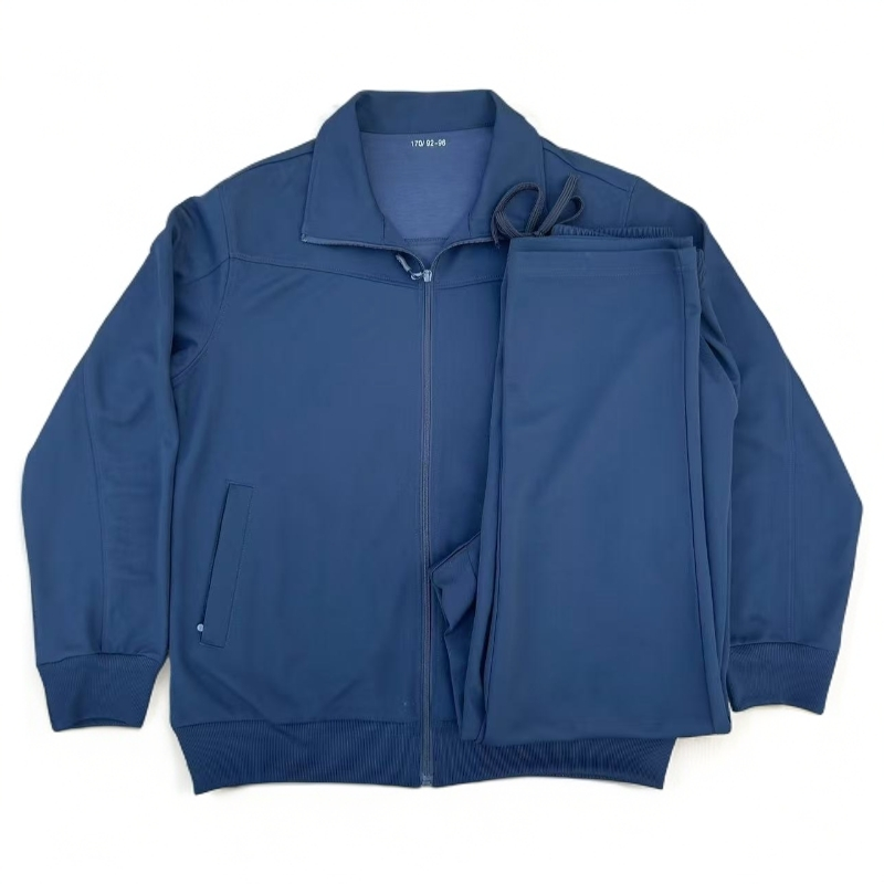 藏蓝色春秋长袖体能训练服套装藏青户外运动服跑步透气舒适男女款