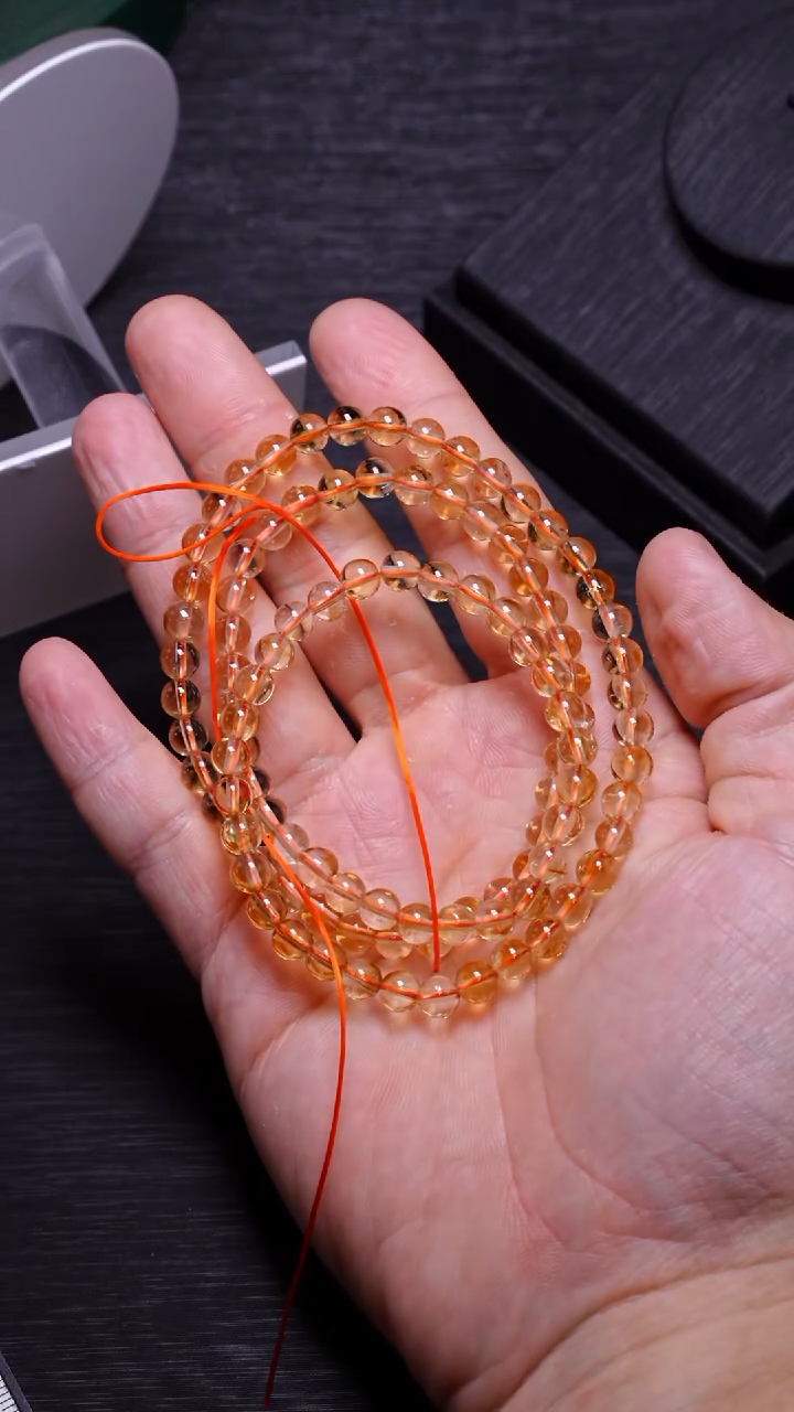 【闪购商品】水晶多圈未镶嵌Q039黄塔晶多圈5mm