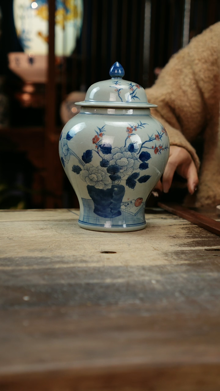 【闪购商品】瓷片景德镇纯手工釉下彩精品花瓶