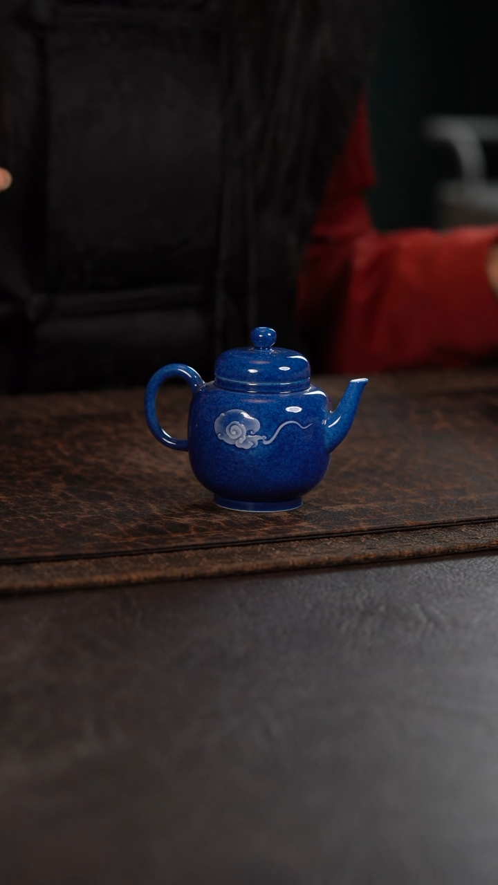 【闪购商品】杯初蓝舍洒蓝祥云小壶